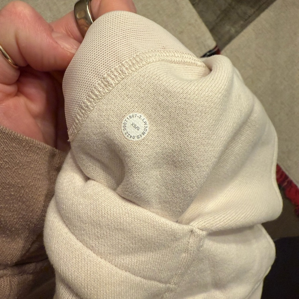 Women's Lululemom Scuba Half Zip Hoodie Cream - Picture 6 of 6